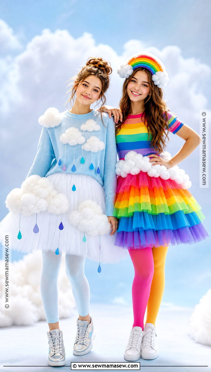 Cloud And Rainbow Costume - 40 halloween costumes teenage girl duo