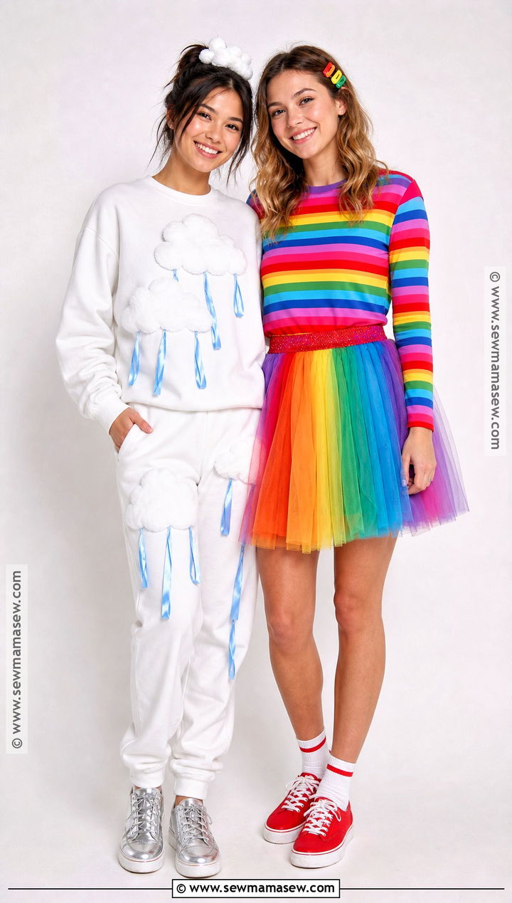 Cloud And Rainbow Duo Costume - 50 halloween costumes college
