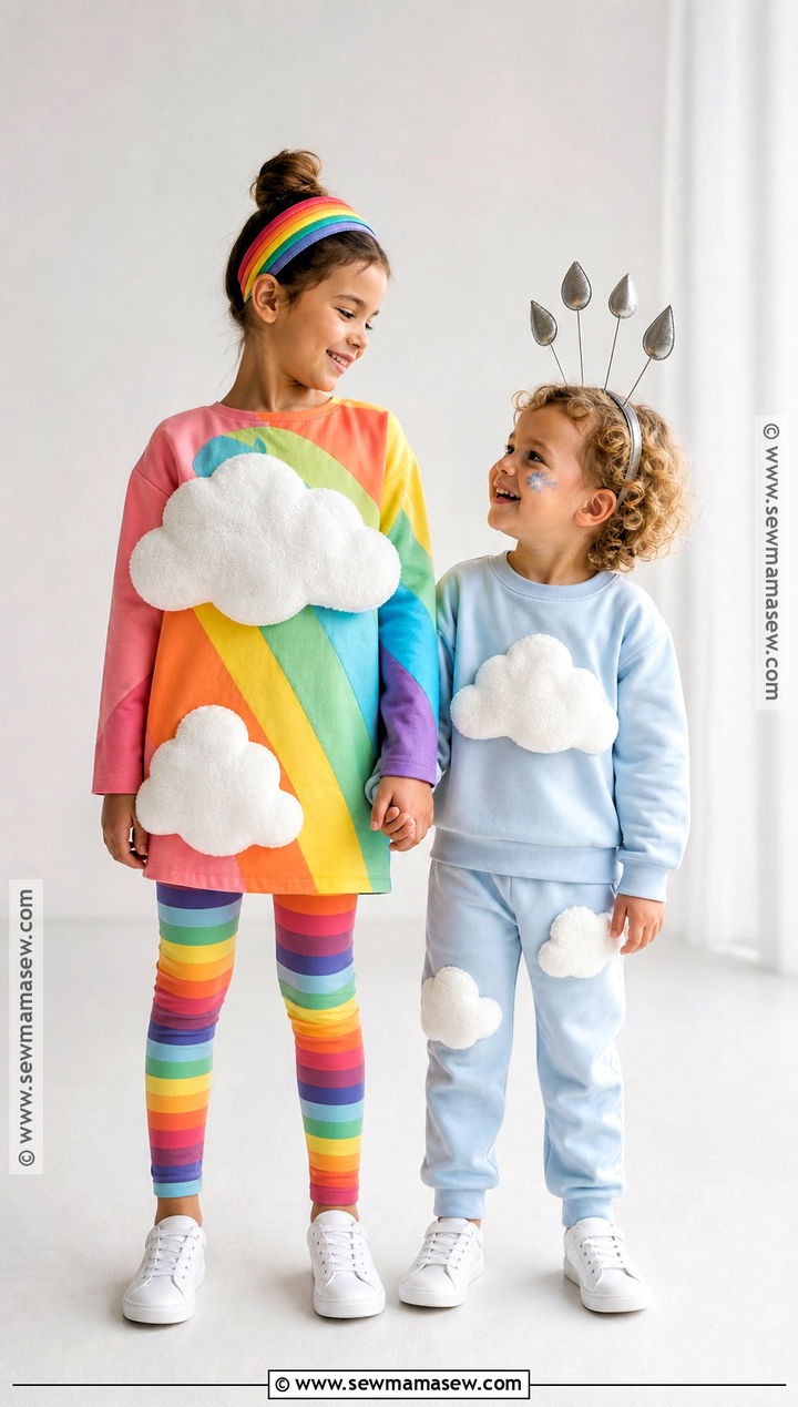 Cloud And Rainbow Sibling Costume - 40 sibling halloween costumes