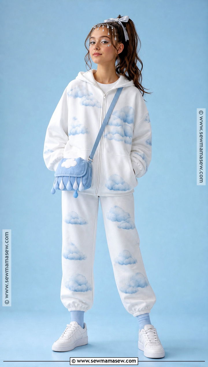 Cloud Costume With White Tracksuit - 30 teen costumes