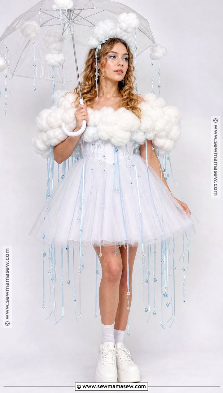 Cloud Costume With White Tulle Dress - 30 White Dress Costume Ideas