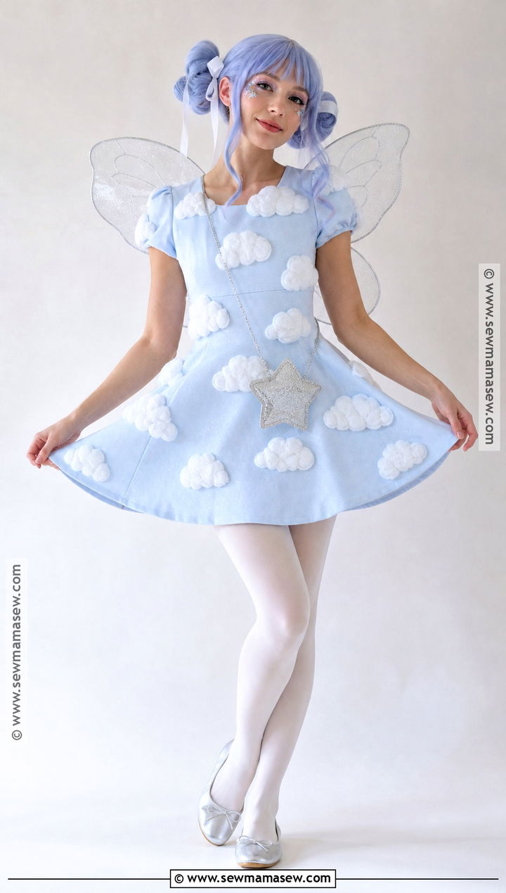 Cloud Fairy Costume With Pastel Blue Hair - 30 blue hair costume ideas