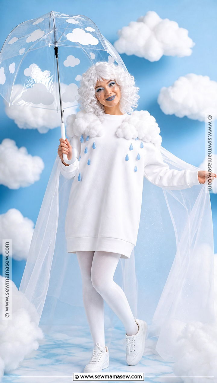 Cloud Ghost Costume With Raindrops - 35 ghost halloween costume ideas