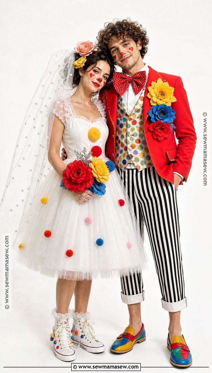 Clown Bride And Groom Couple Costume - 30 clown couple costume ideas
