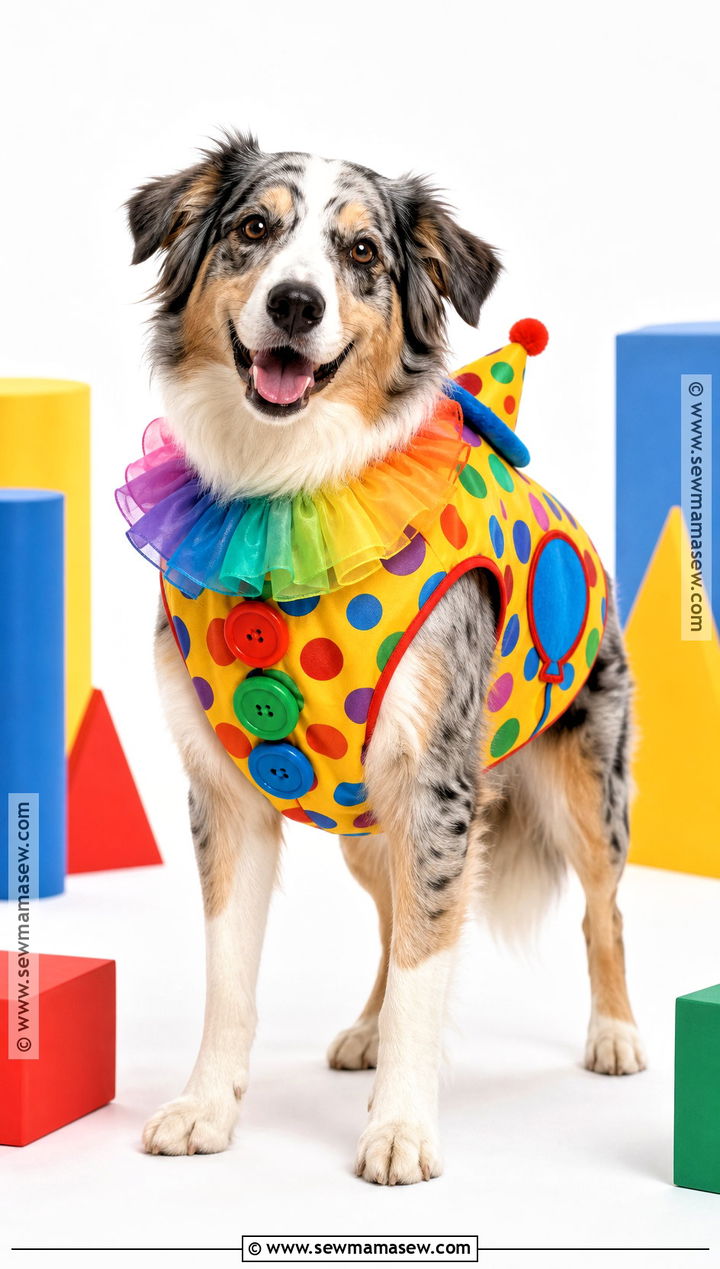 Clown Dog Halloween Costume - 45 dog halloween costumes
