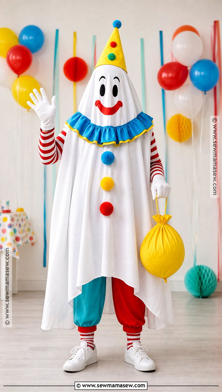 Clown Sheet Ghost Costume - 30 Sheet Ghost Costume Ideas