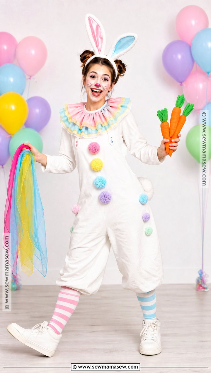 Clown White Bunny Costume - 30 white bunny halloween costumes