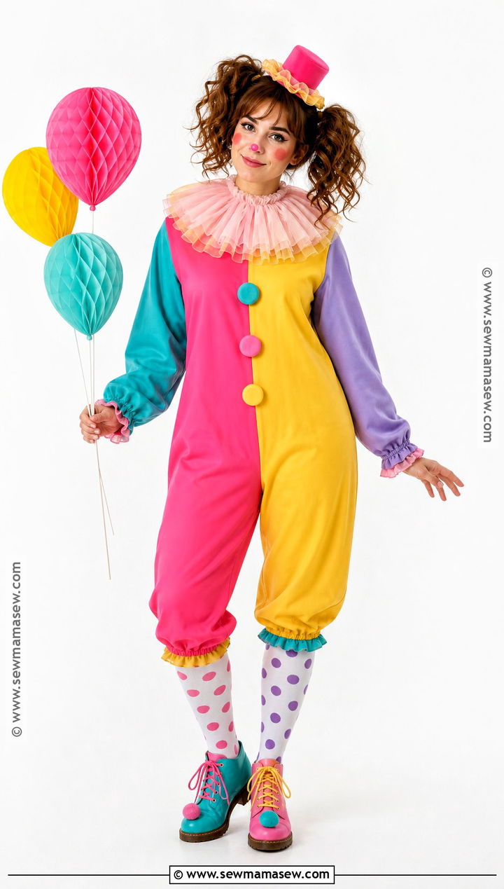 Clowncore Costume With Colorful Ruffles - 30 aesthetic costumes