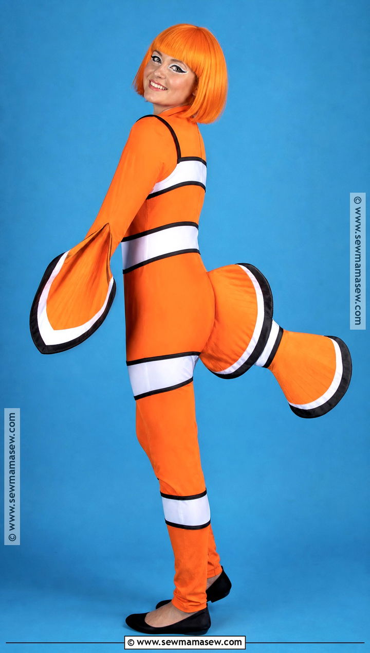 Clownfish Costume With Striped Orange Outfit - 30 Fish Costume Ideas for Women
