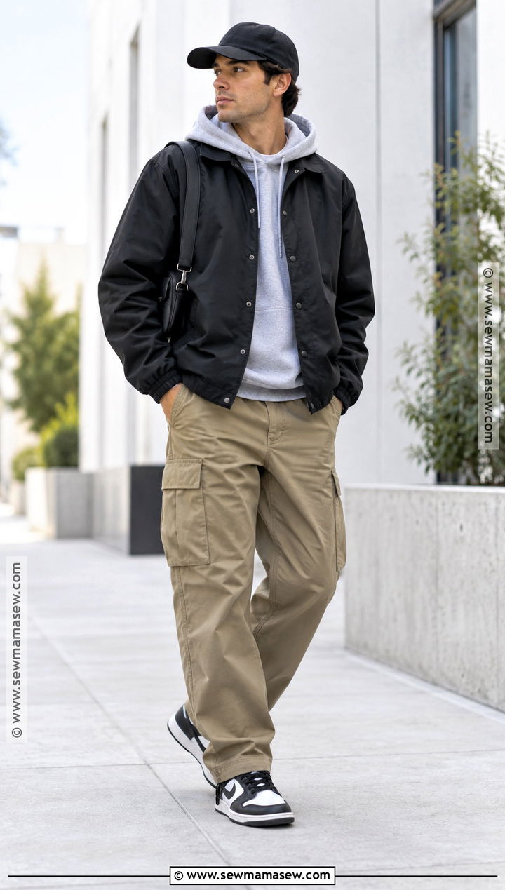 Coach Jacket With Hoodie And Cargo Pants - 20 fall jackets for men