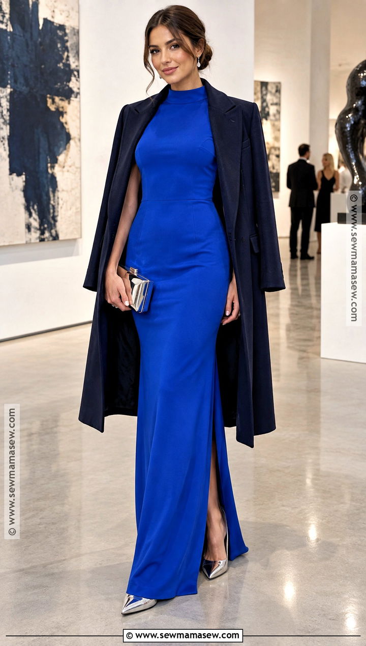 Cobalt Blue Column Gown - 15 Fall Color Gowns