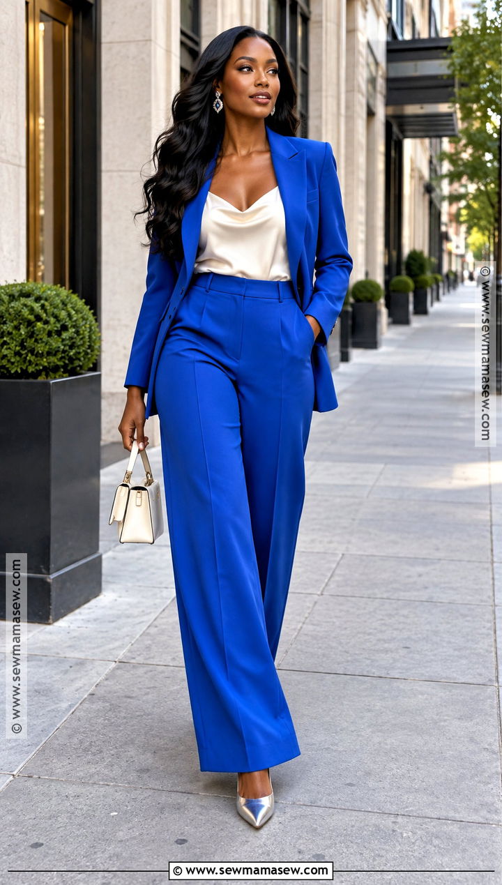 Cobalt Blue Suit Fall Birthday Outfit - 20 birthday outfits black women fall