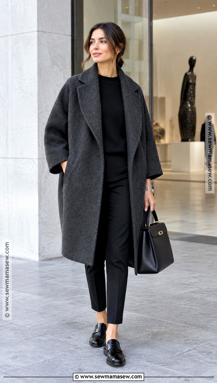 Cocoon Coat With Slim Pants - 25 fall coats