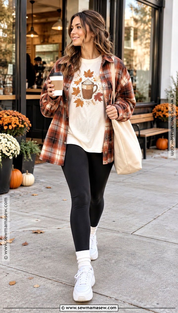 Coffee And Leaves Fall Shirt - 20 fall shirt designs ideas
