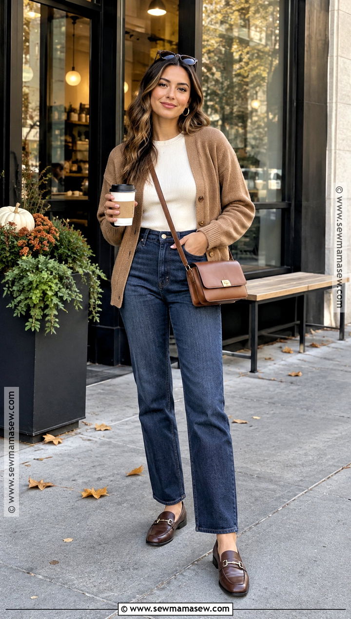 Coffee Date Outfit With Straight Leg Jeans - 20 Day Date Outfit Fall Ideas