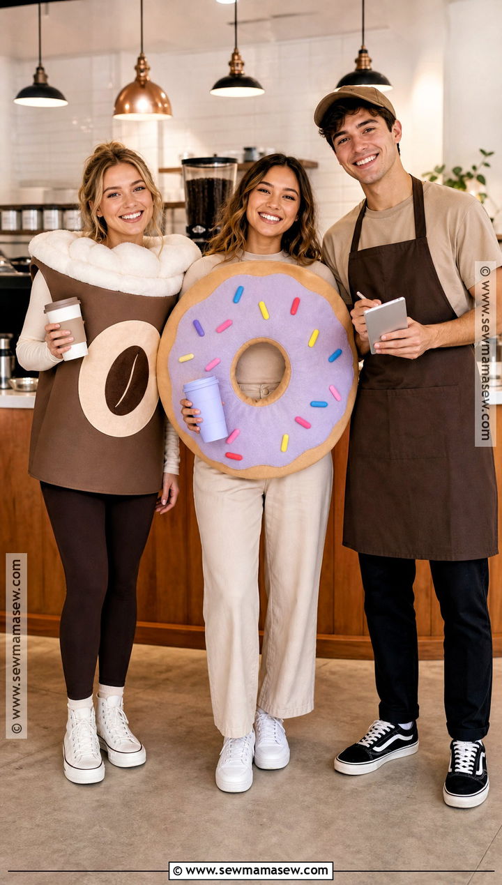 Coffee Donut And Barista Trio Costume - 35 Trio Costumes Halloween