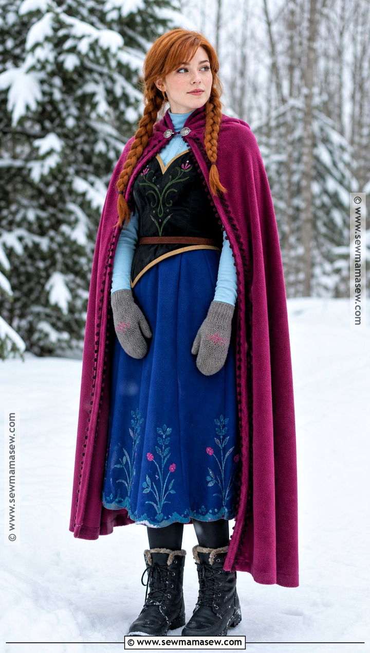 Cold Weather Anna Costume With Long Cape - 30 anna halloween costume ideas