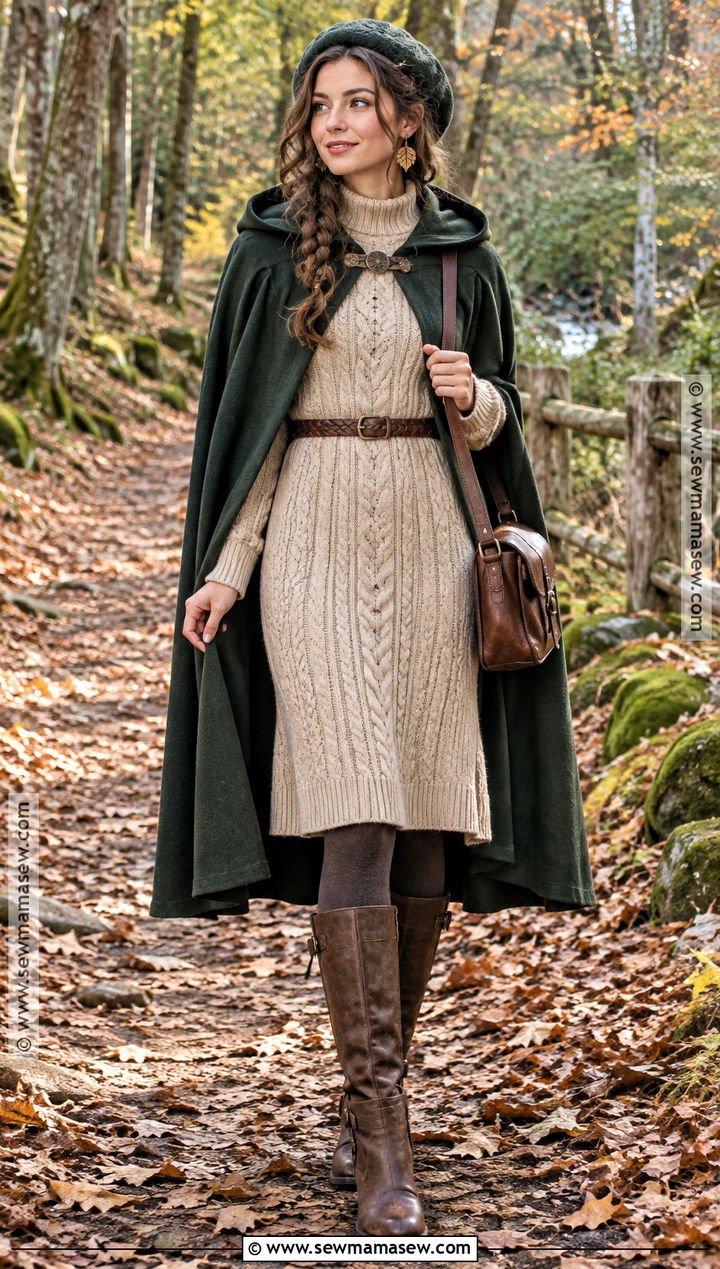 Cold Weather Autumn Fairy Sweater Dress Outfit - 15 autumn fairy aesthetic outfits
