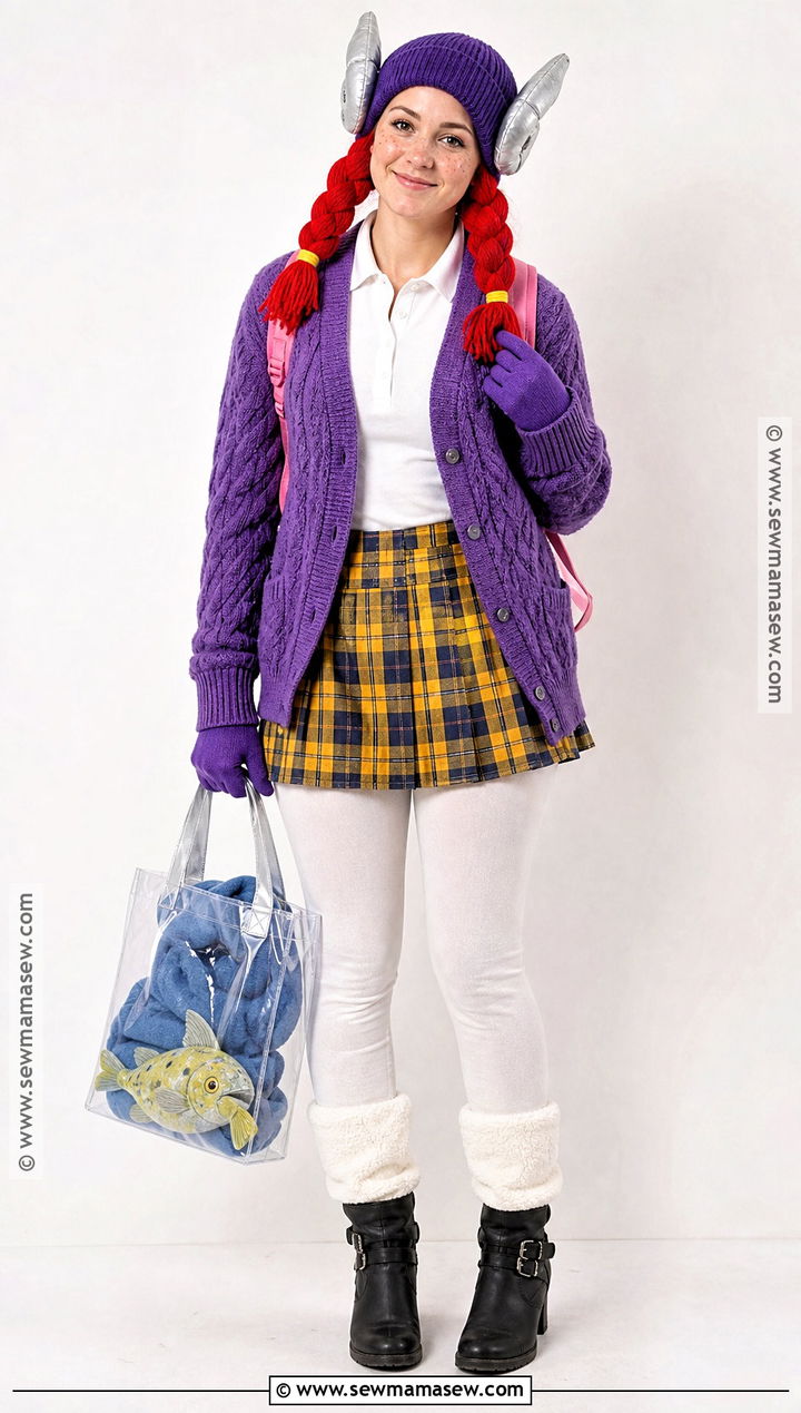 Cold Weather Darla Costume With Purple Cardigan - 30 darla finding nemo costume ideas