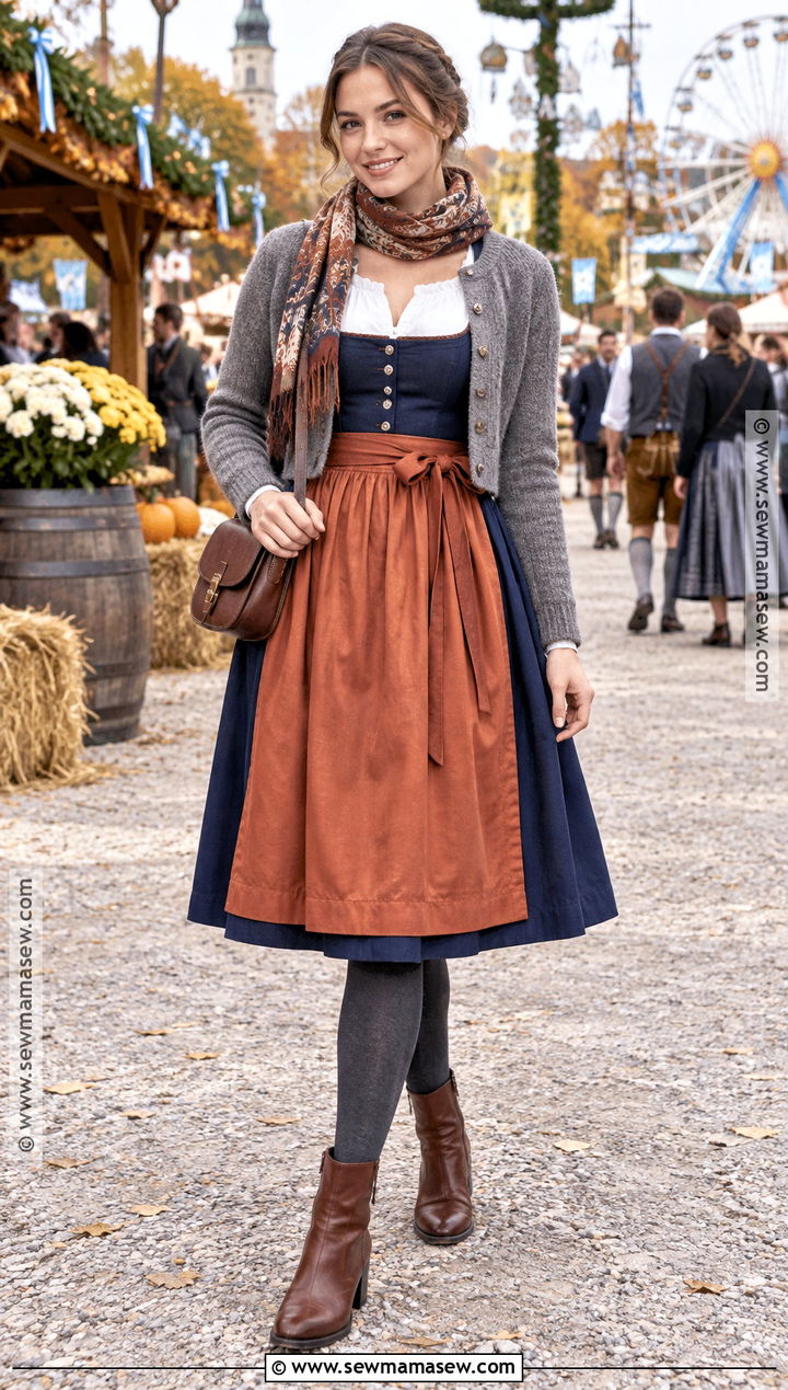 Cold Weather Dirndl Oktoberfest Outfit - 15 October Fest Dress Ideas