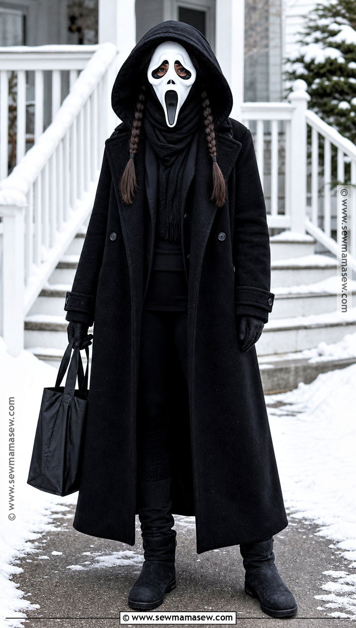 Cold Weather Ghost Face Costume With Long Coat - 45 ghost face costume ideas for women