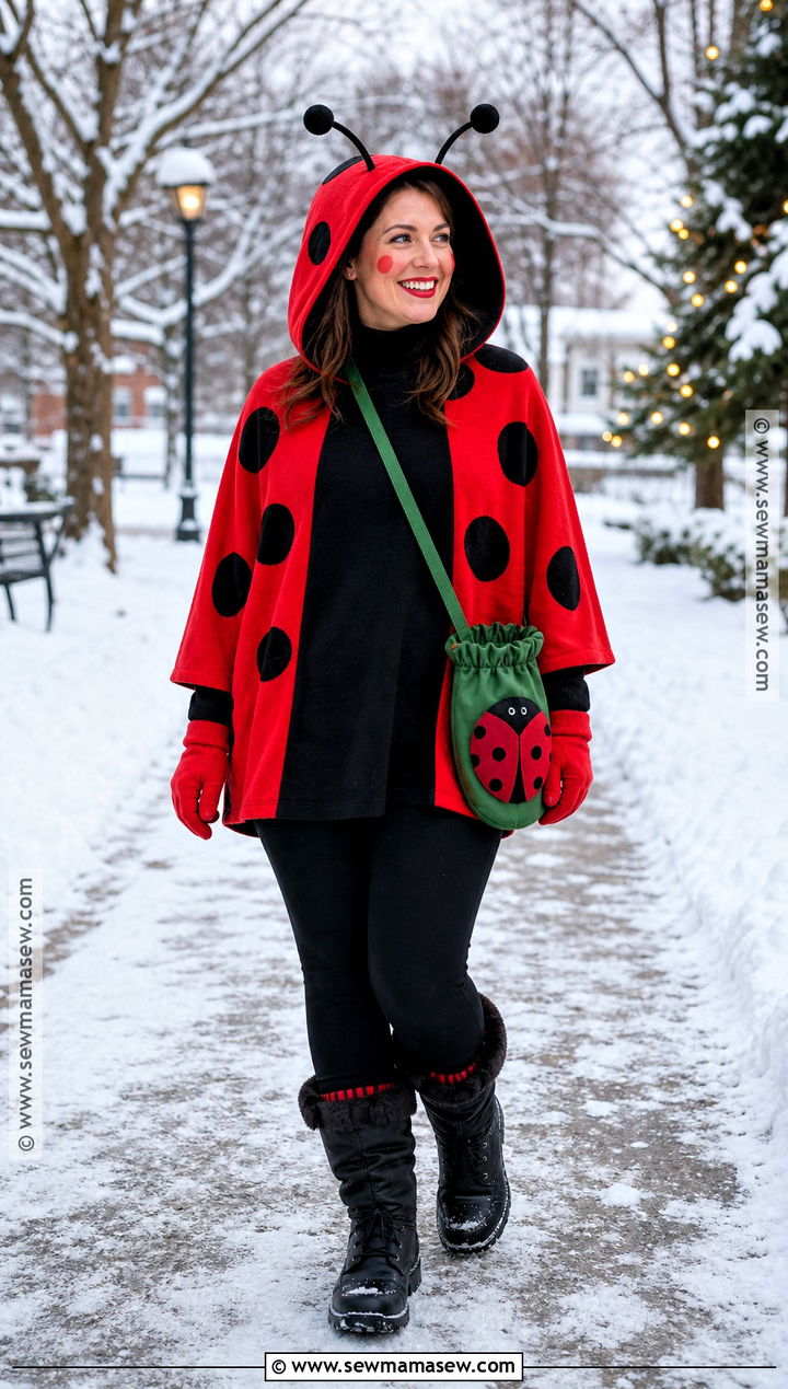 Cold Weather Ladybird Costume With Fleece Cape - 30 ladybird costume ideas