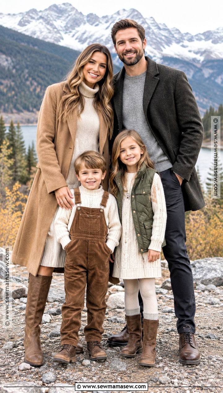 Cold Weather Layered Fall Family Photo Outfits - 15 fall family shoot outfit ideas