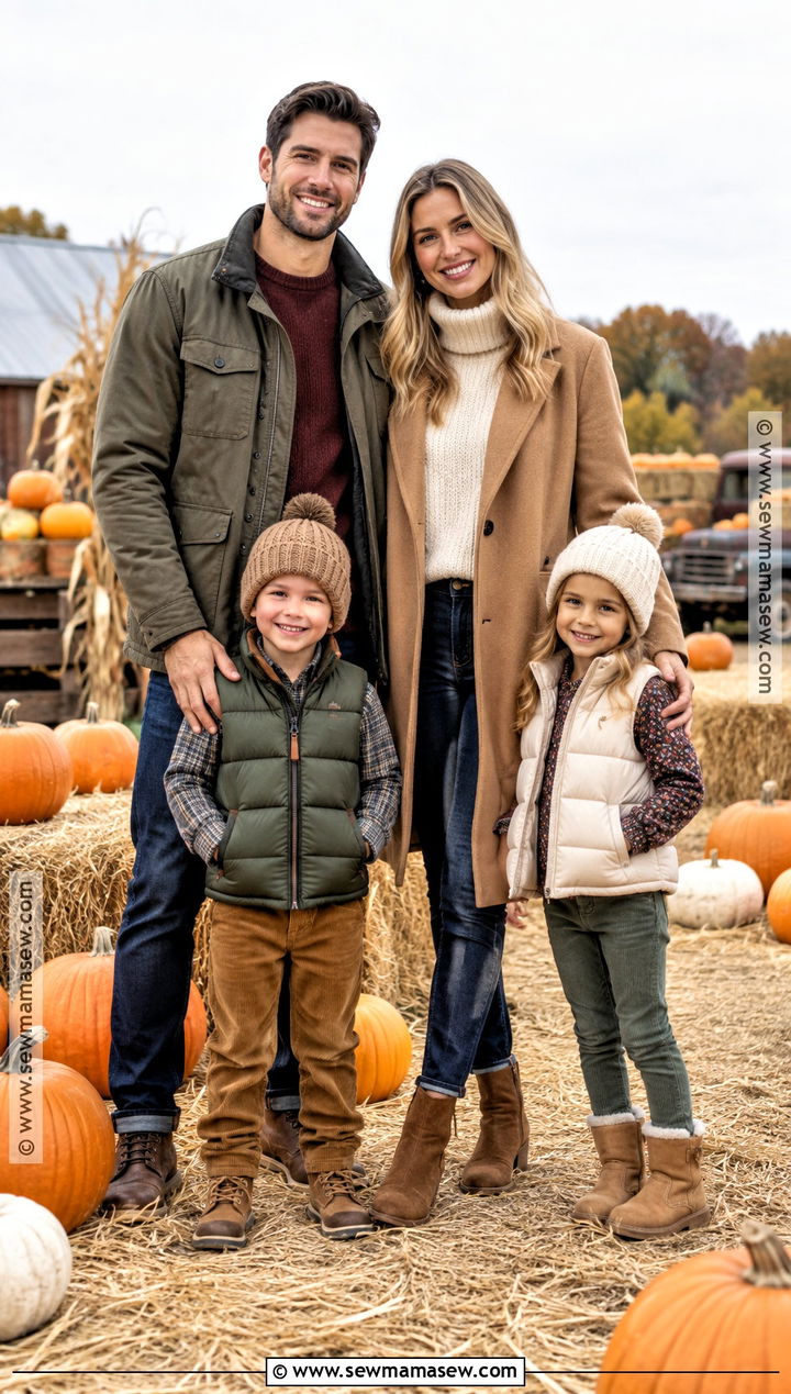 Cold Weather Layered Family Pumpkin Patch Outfit - 15 family pumpkin patch outfits