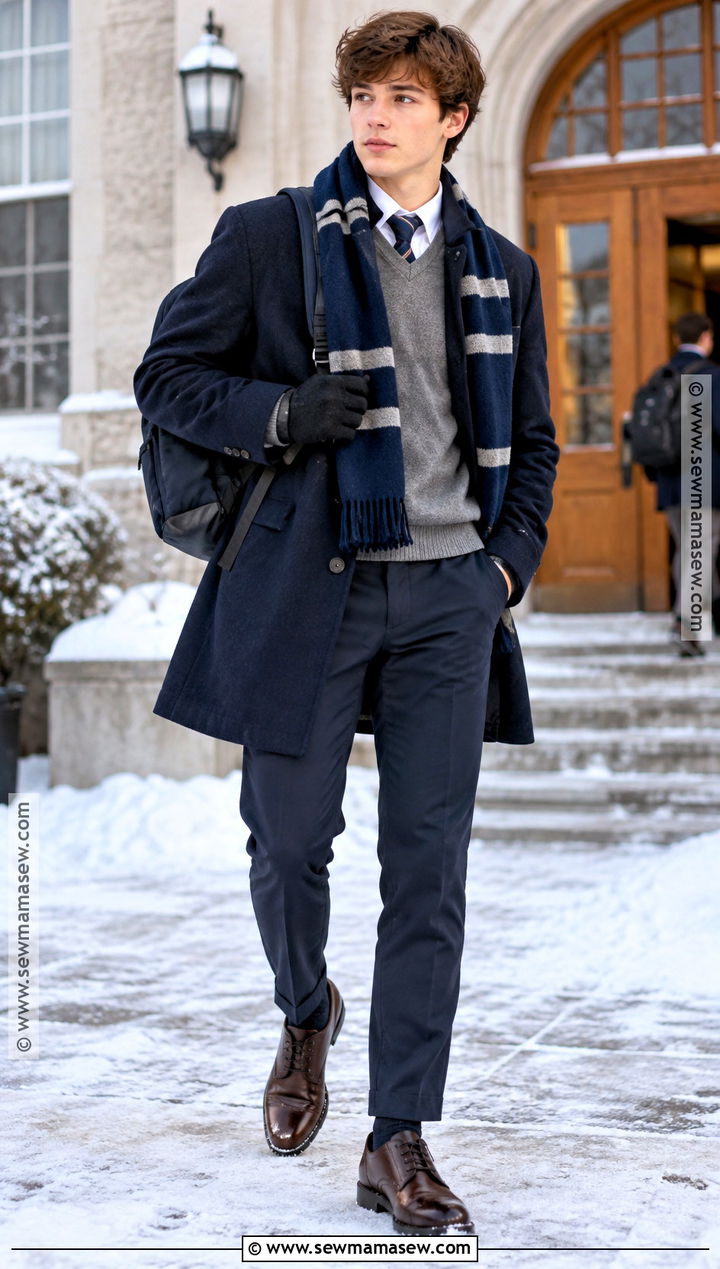 Cold Weather Layered School Uniform - 25 back to school uniform ideas