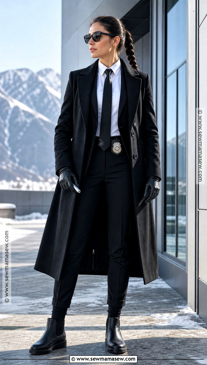 Cold Weather MIB Costume With Wool Coat - 30 Mib Costume Ideas for Women
