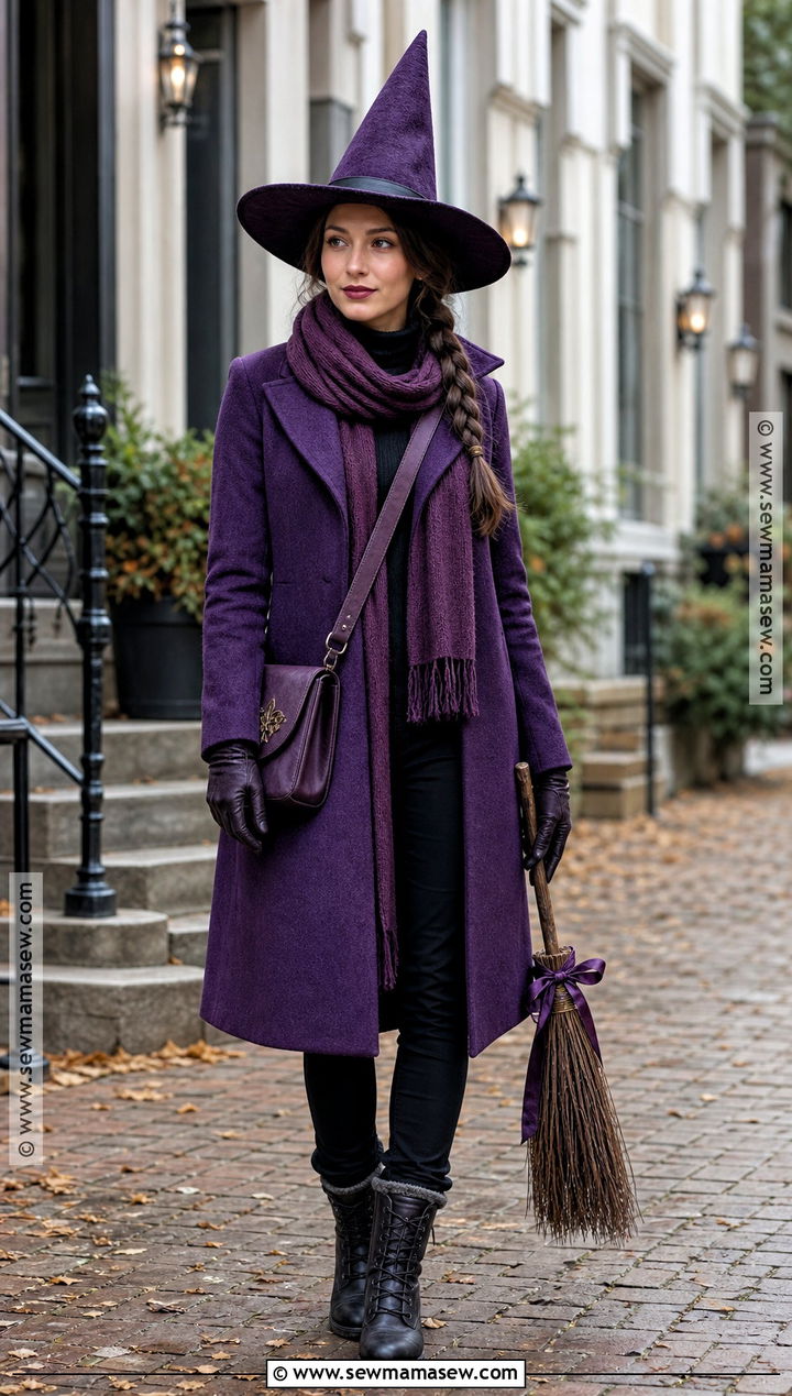 Cold Weather Purple Witch Outfit - 30 purple witch outfit ideas