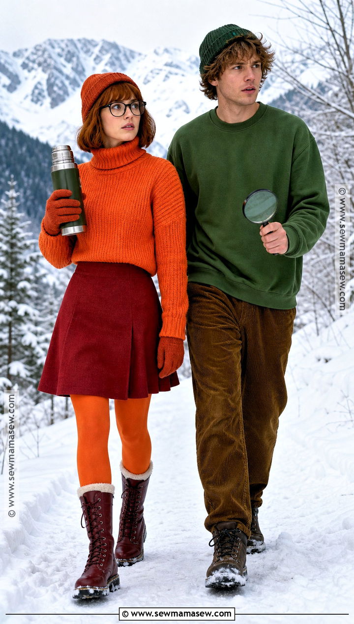 Cold Weather Velma and Shaggy Costume - 35 velma and shaggy costume ideas