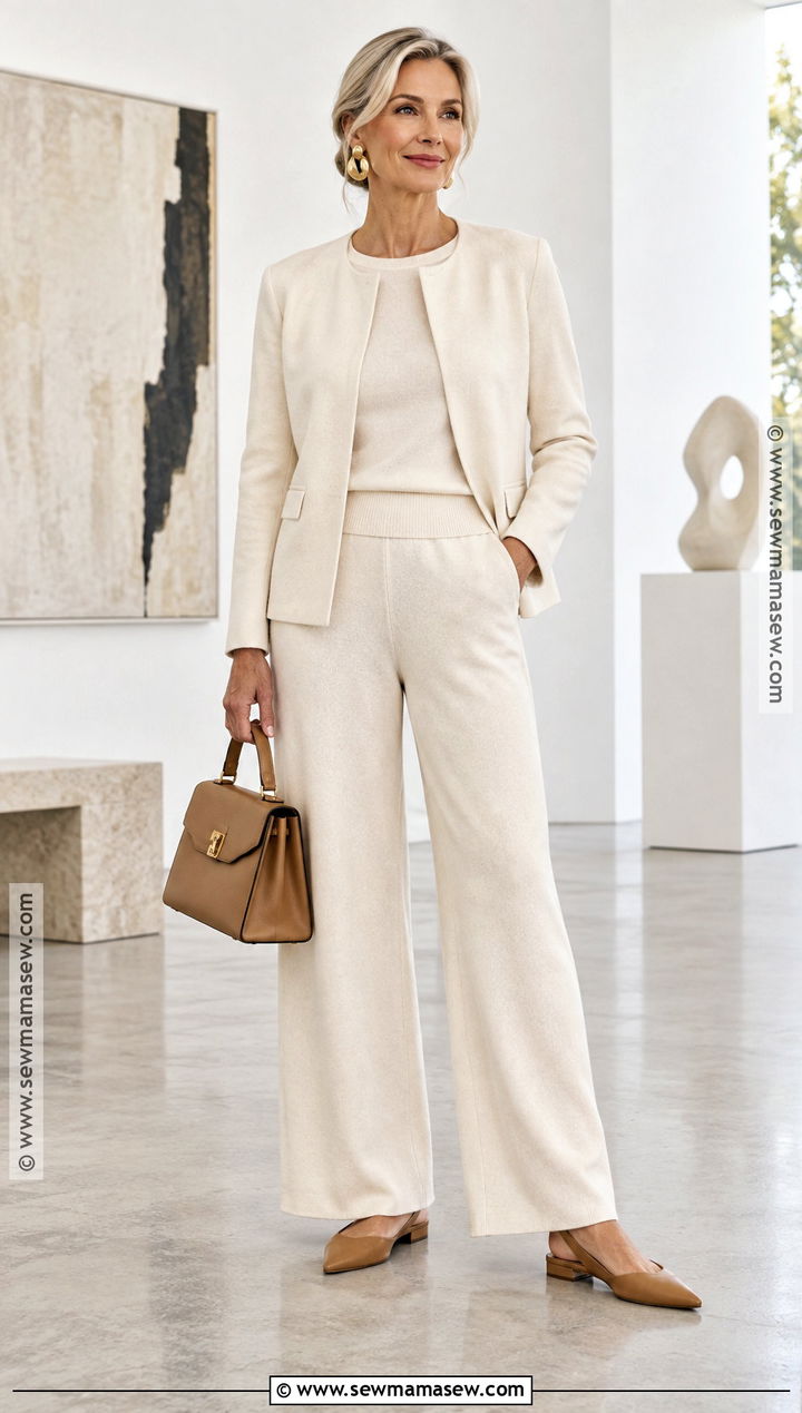 Collarless Jacket With Matching Knit Set - 15 women fall jackets