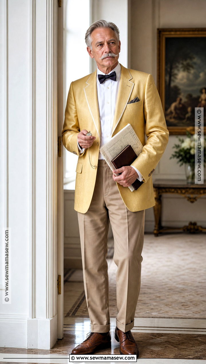 Colonel Mustard Clue Costume With Yellow Blazer - 30 Clue Halloween Costume Ideas