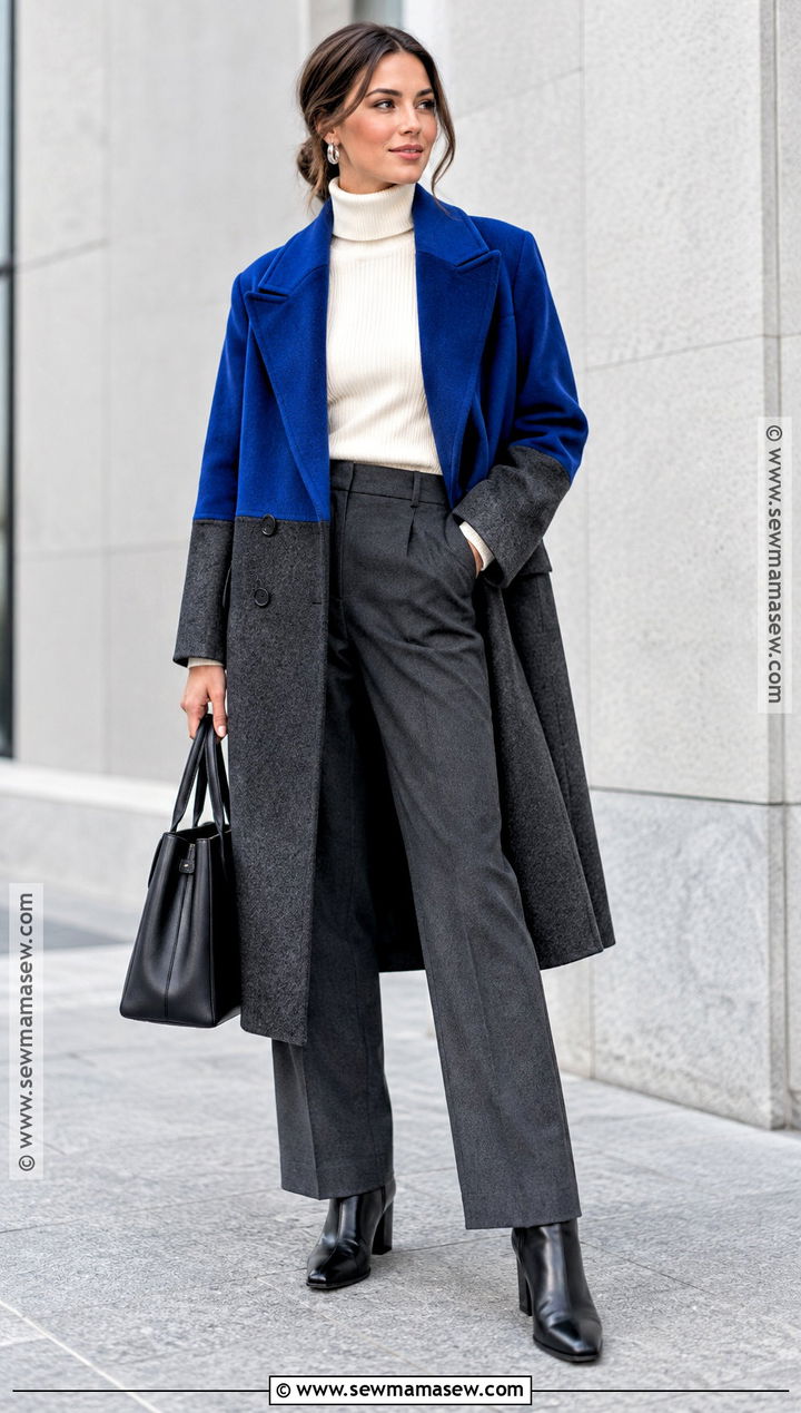 Color Block Coat And Neutral Separates Outfit - 15 Autumn Winter Fashion Collection Ideas