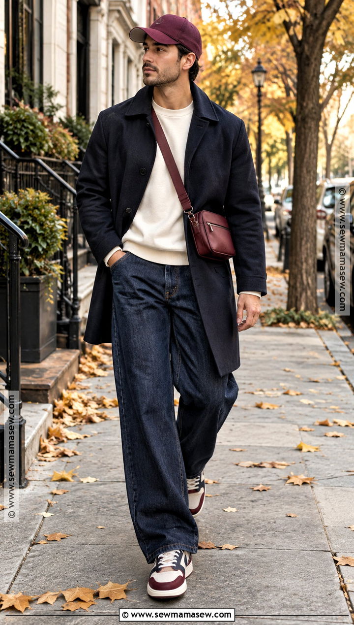Color Block Sneakers With Wide Leg Jeans - 15 mens fall sneakers