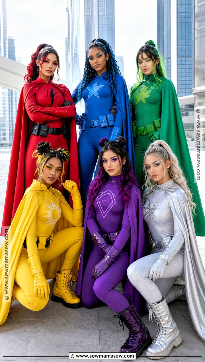 Color Coded Superhero Group Of Six Halloween Costume - 30 group of six halloween costume ideas