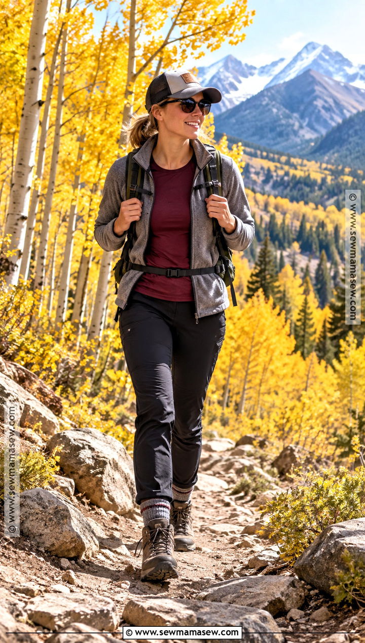Colorado Fall Hiking Outfit With A Fleece And Trail Pants - 20 colorado outfits fall