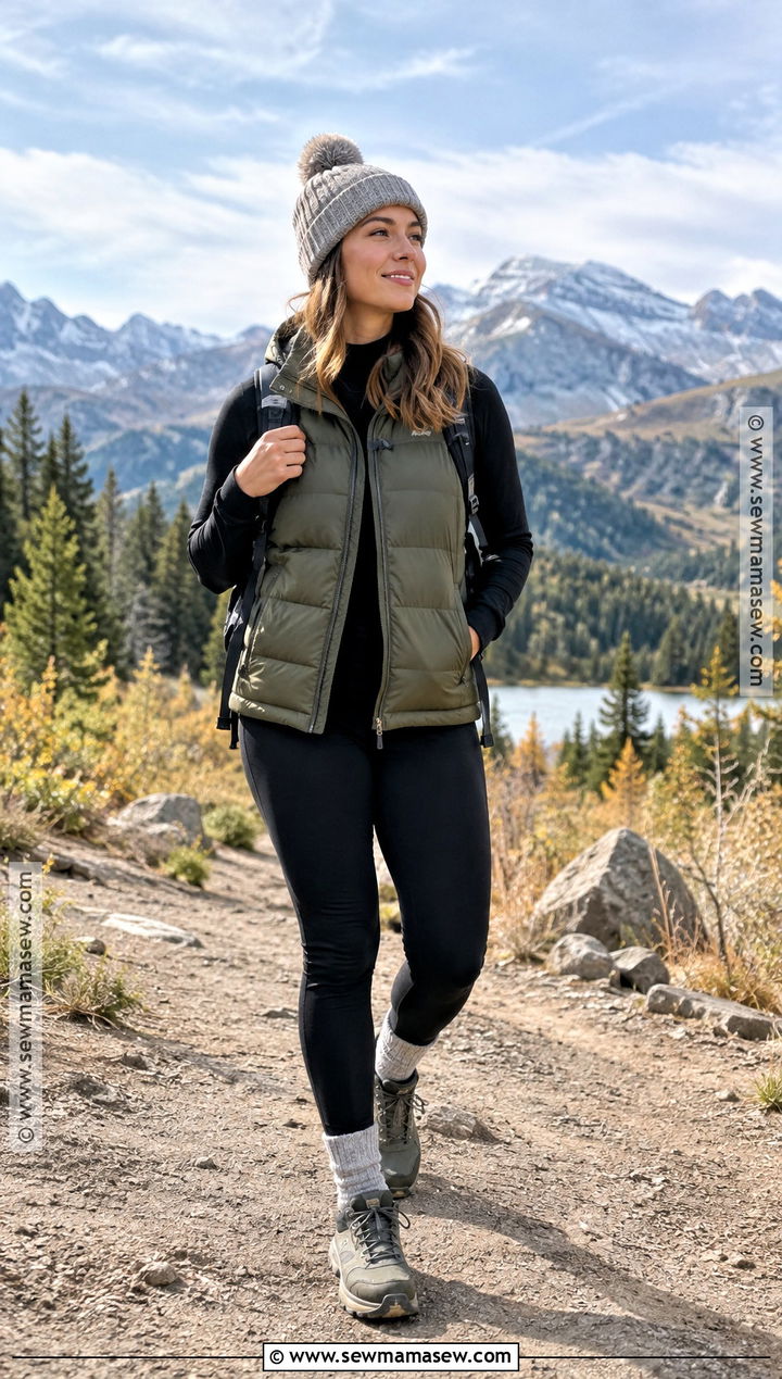 Colorado Fall Outfit With A Puffer Vest And Leggings - 20 colorado outfits fall