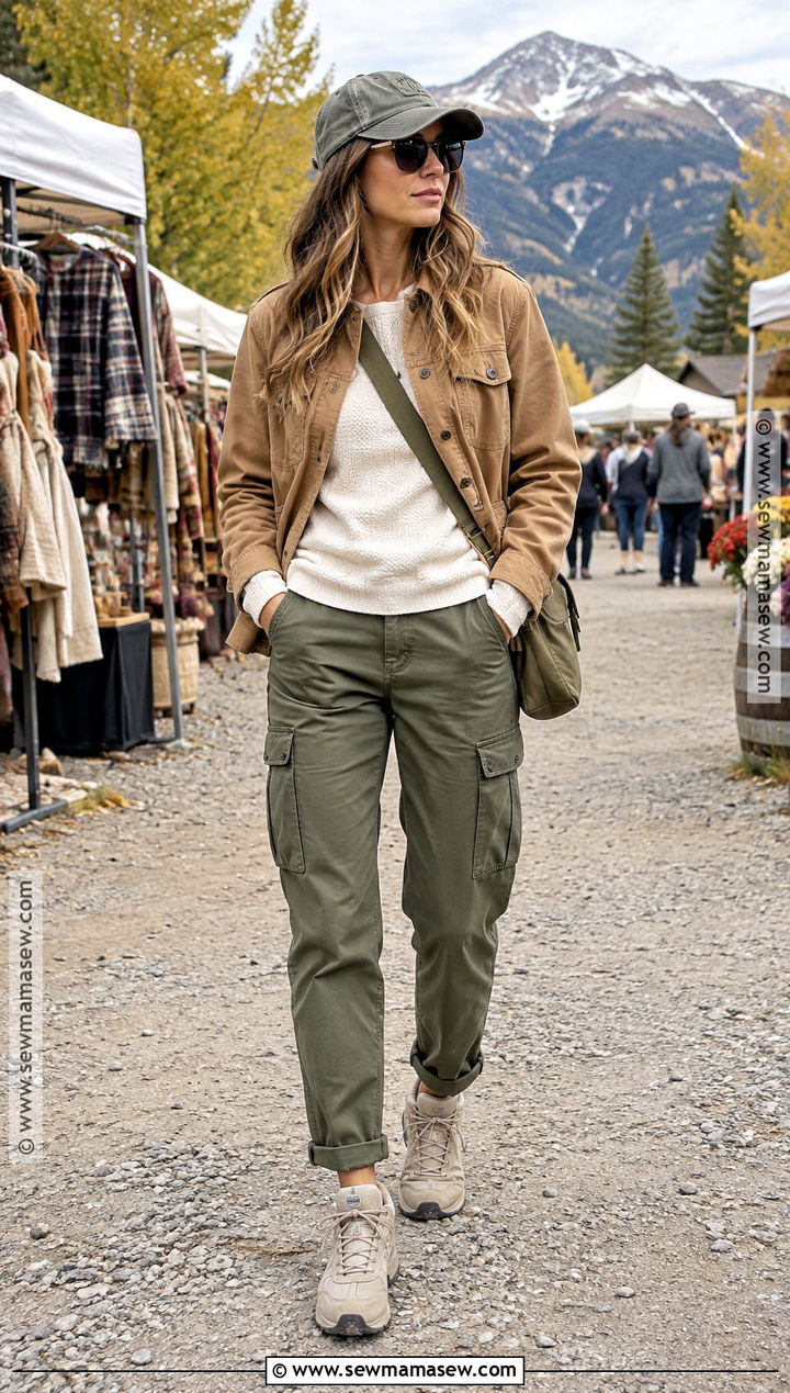 Colorado Fall Outfit With A Utility Jacket And Cargo Pants - 20 colorado outfits fall