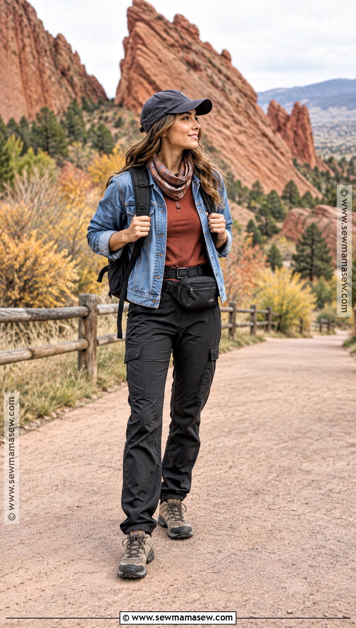 Colorado Fall Red Rocks Outfit With A Denim Jacket - 15 colorado trip outfits fall