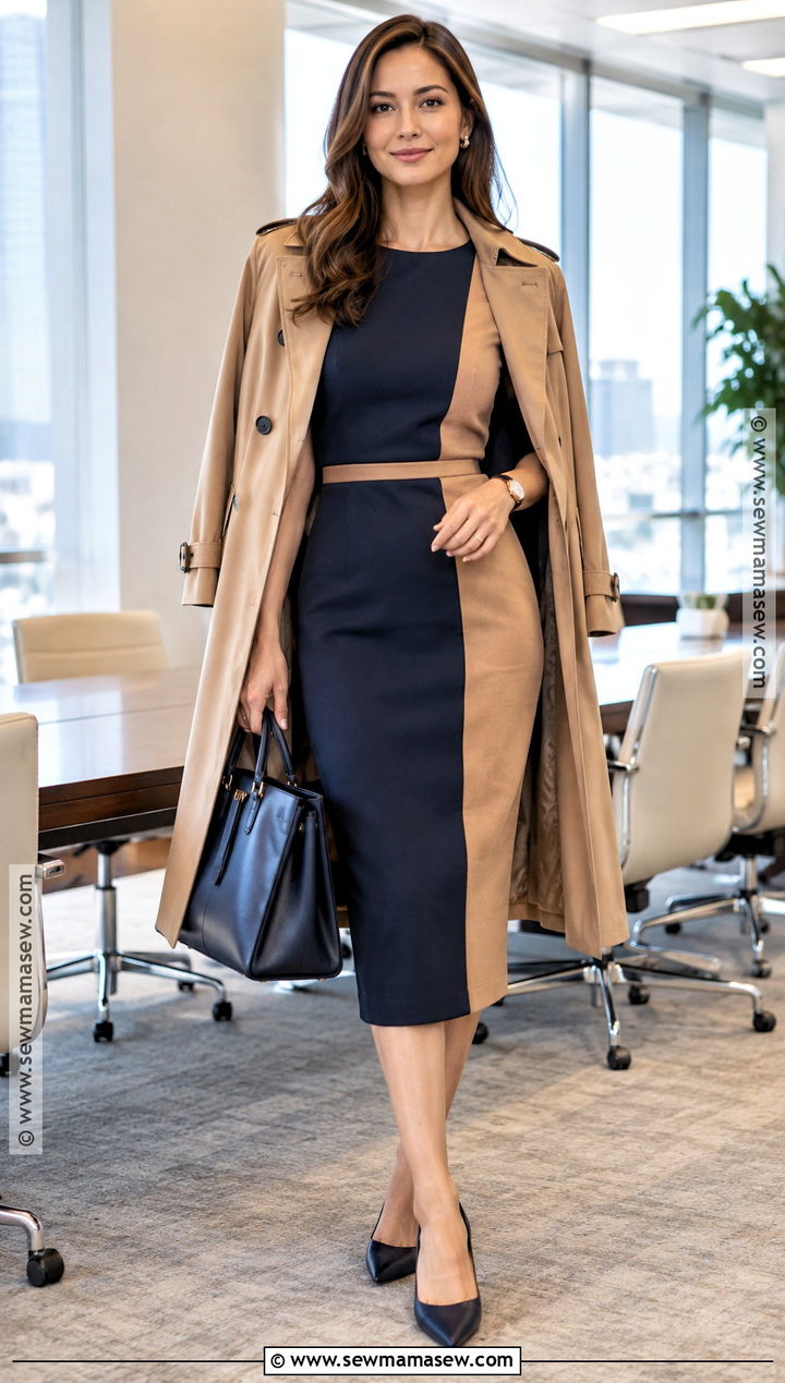 Colorblock Fall Business Dress - 15 Fall Business Dresses for Women