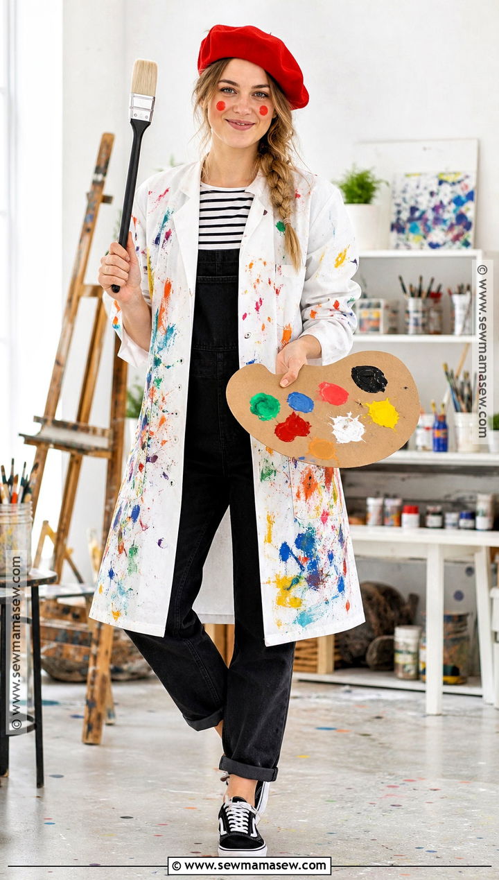 Colorful Artist Costume With Paint Palette - 40 cute halloween costume ideas