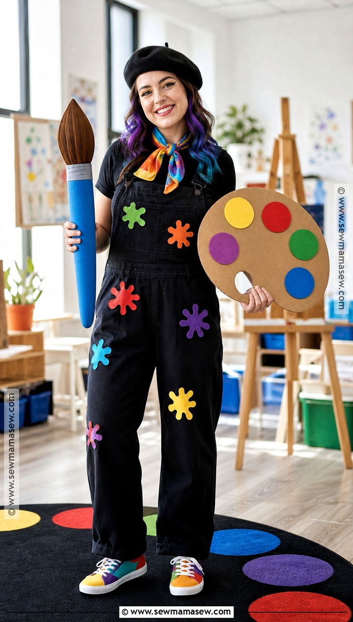 Colorful Artist Teacher Costume - 30 preschool teacher halloween costumes