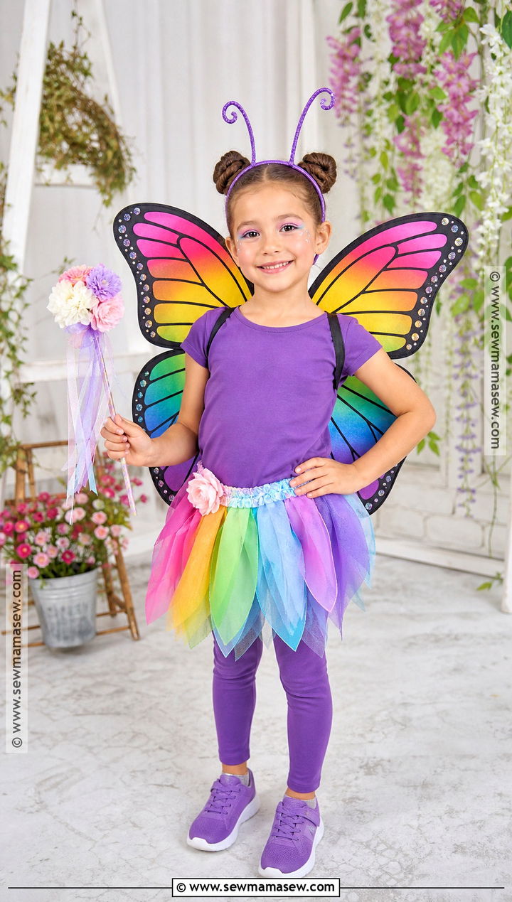 Colorful Butterfly Costume With Rainbow Wings - 30 costumes for kids