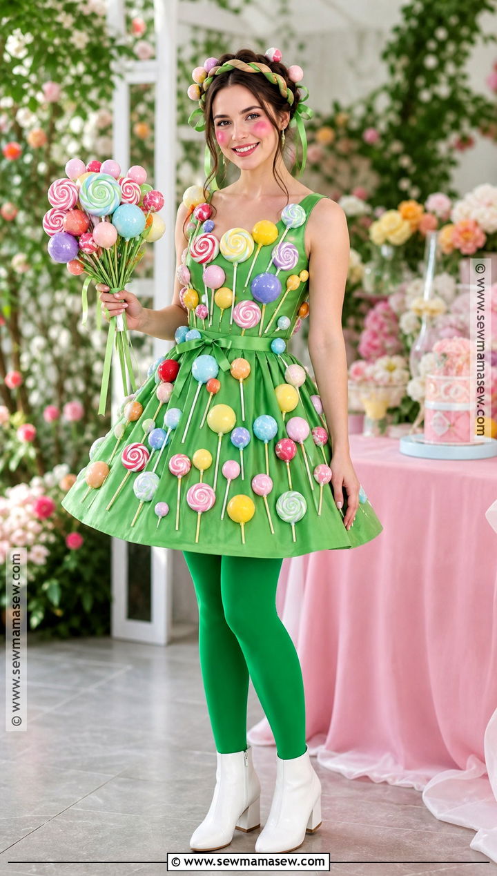 Colorful Candy Bouquet Girl Costume - 30 Candy Girl Halloween Costume Ideas