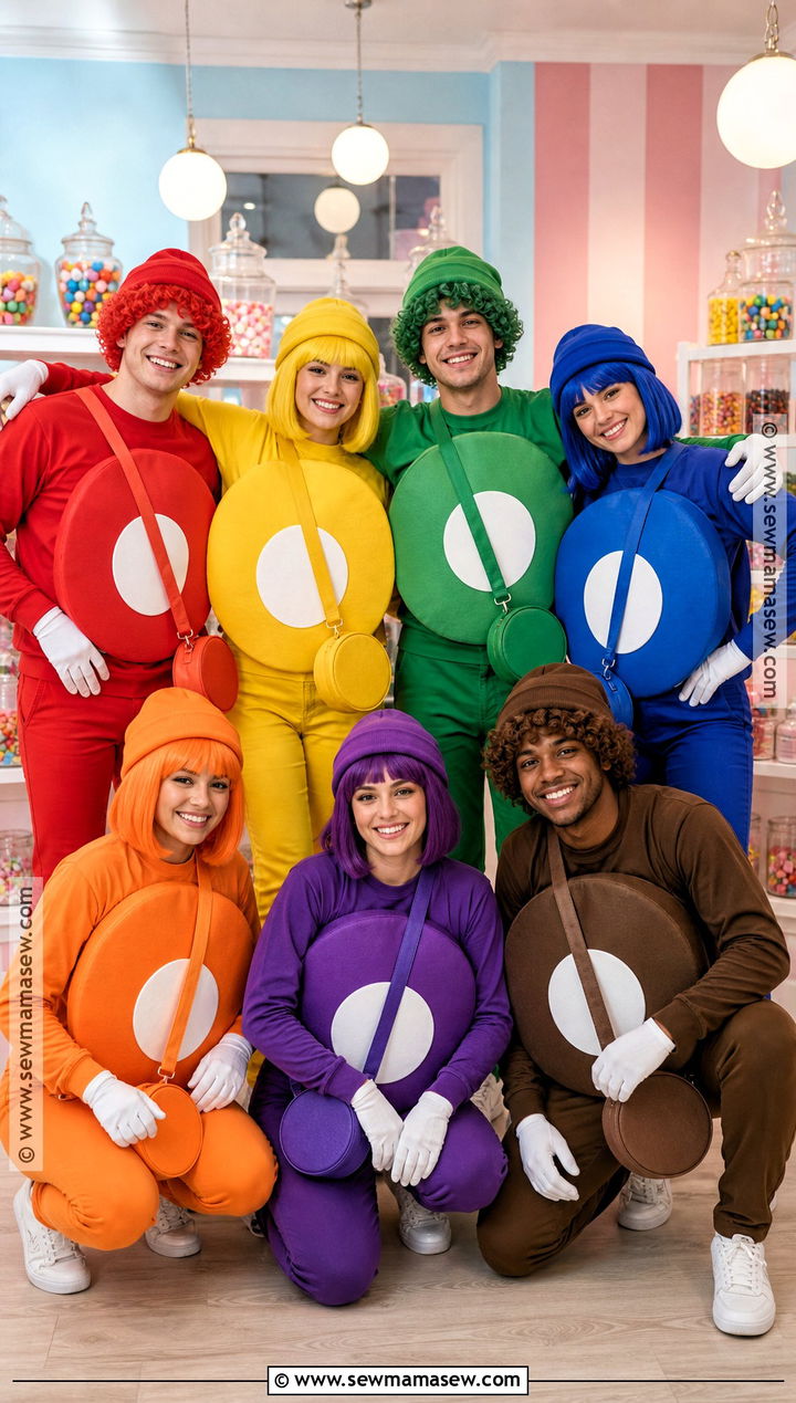 Colorful Candy Friend Group Costume - 35 halloween costumes for friends