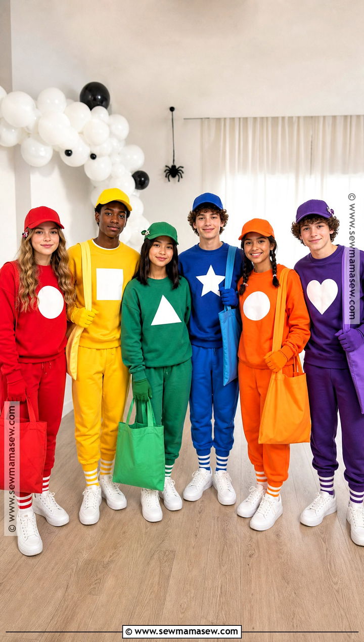 Colorful Candy Group Costume - 30 Good Halloween Costumes for Teenagers