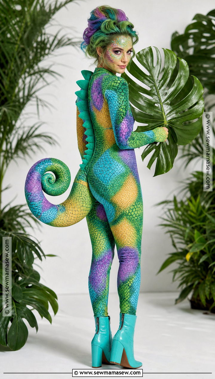 Colorful Chameleon Halloween Costume - 40 animal halloween costumes