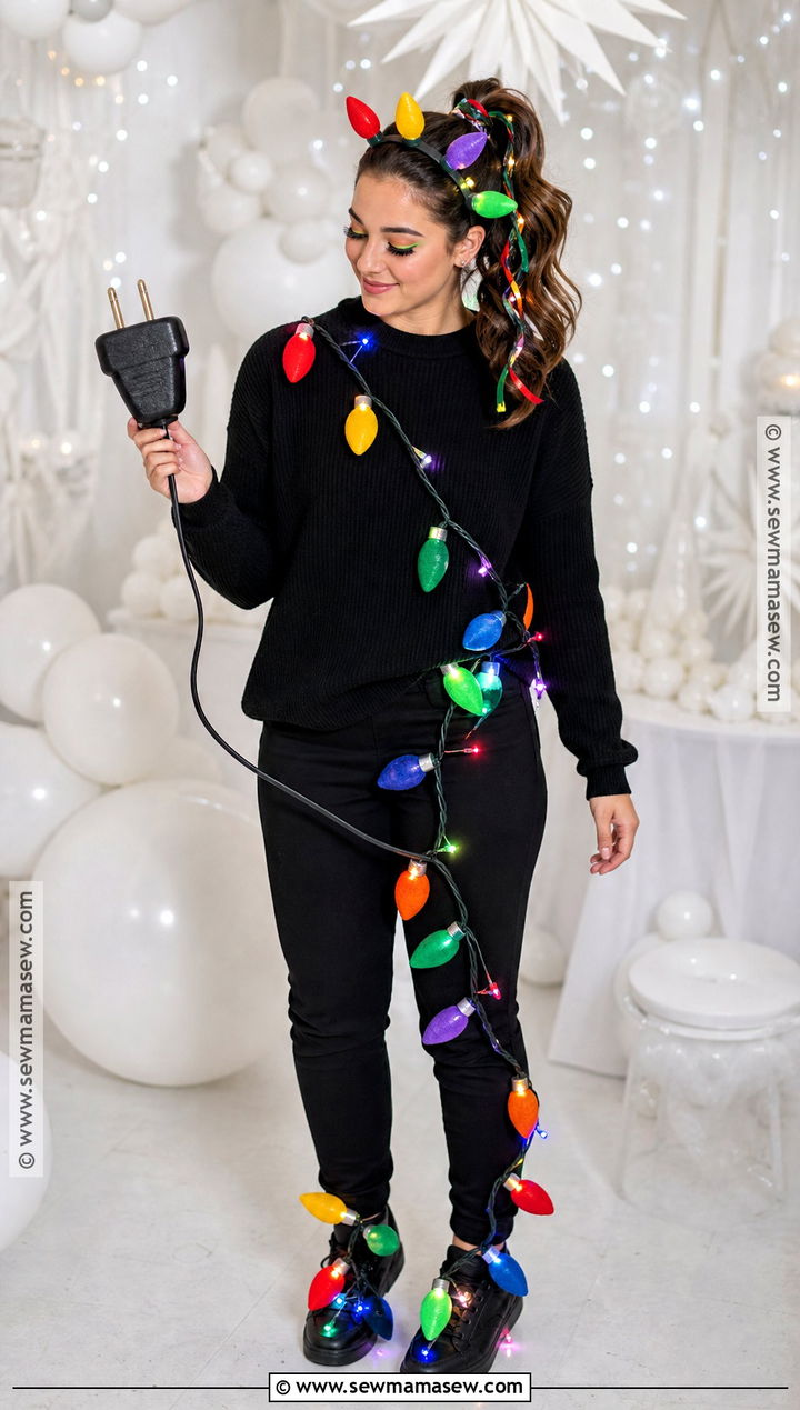 Colorful Christmas Lights Costume - 30 Christmas Halloween Costumes
